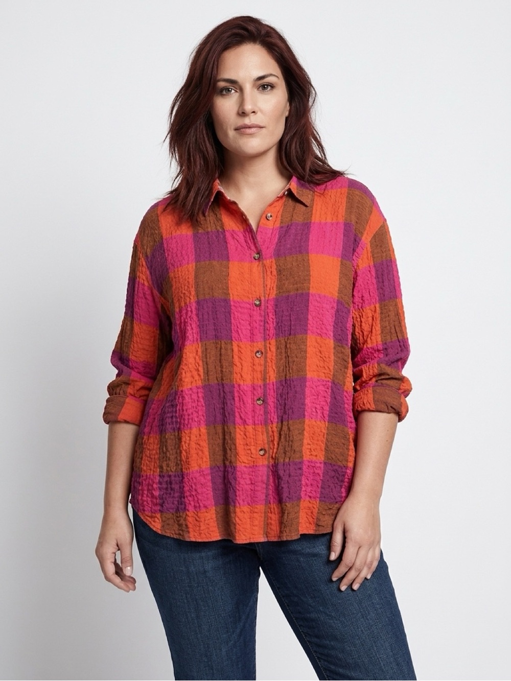 Jane & Delancey Colorful Button Down Shirt Medium